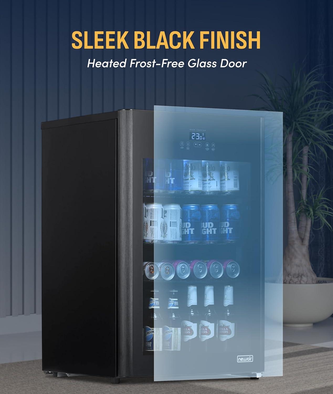 image:imageNewAir 125Can Beer Froster UltraCold Mini Fridge for Bedroom Gaming or Office 23F Beverage Cooler with Turbo amp Party Mode Black125 cans