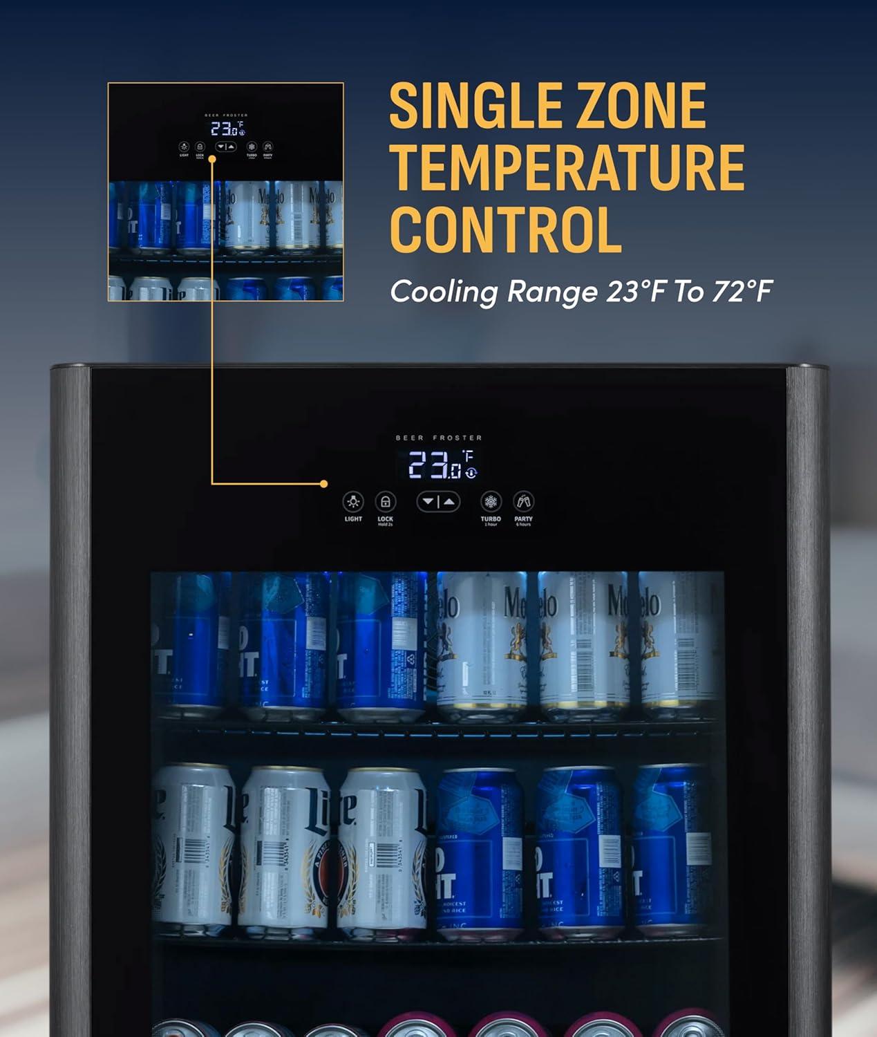 image:imageNewAir 125Can Beer Froster UltraCold Mini Fridge for Bedroom Gaming or Office 23F Beverage Cooler with Turbo amp Party Mode Black125 cans