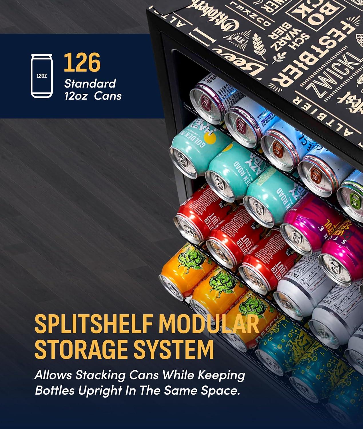 image:imageNewAir 125Can Beer Froster UltraCold Mini Fridge for Bedroom Gaming or Office 23F Beverage Cooler with Turbo amp Party Mode Black126 cans