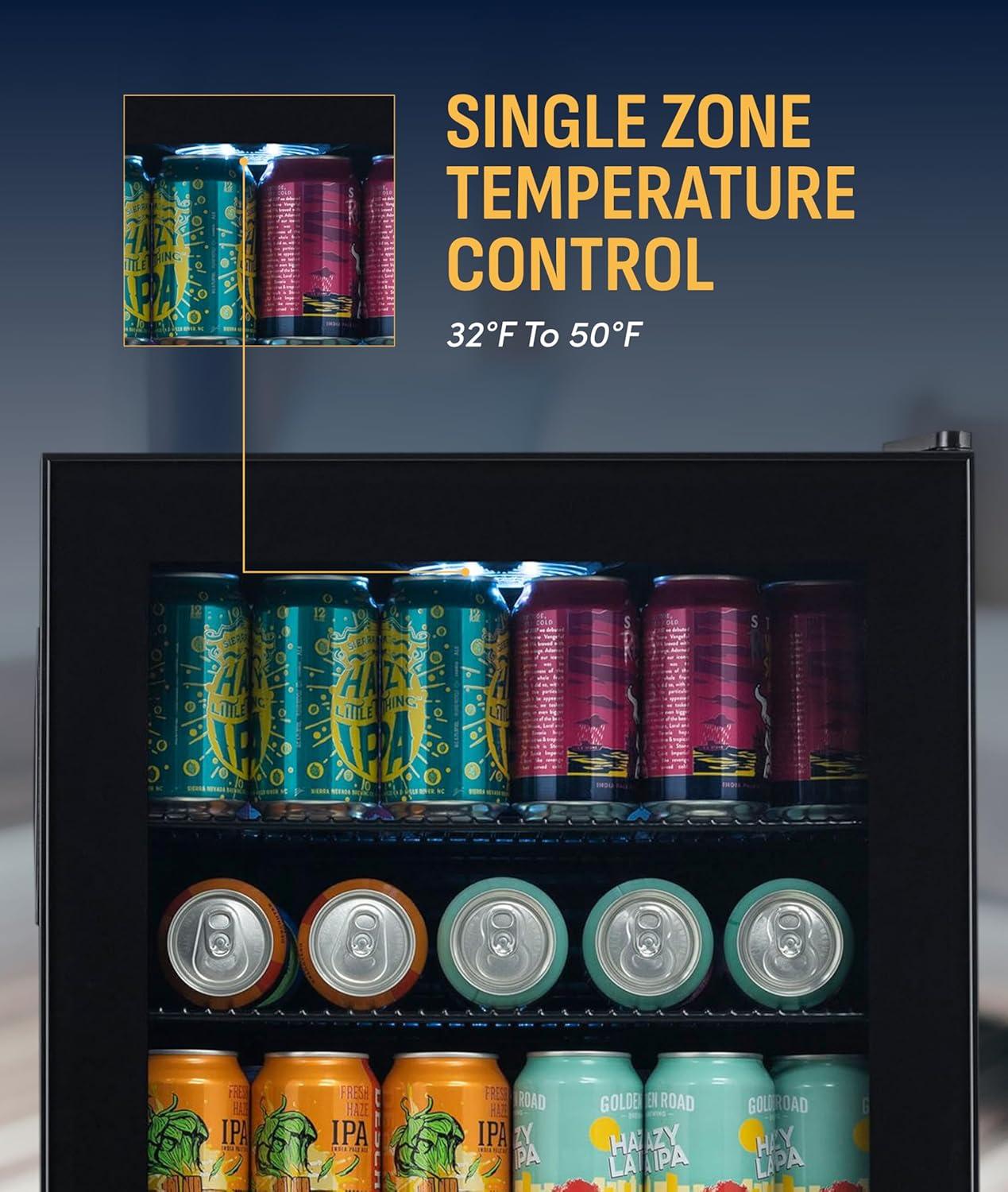 image:imageNewAir 125Can Beer Froster UltraCold Mini Fridge for Bedroom Gaming or Office 23F Beverage Cooler with Turbo amp Party Mode Black126 cans