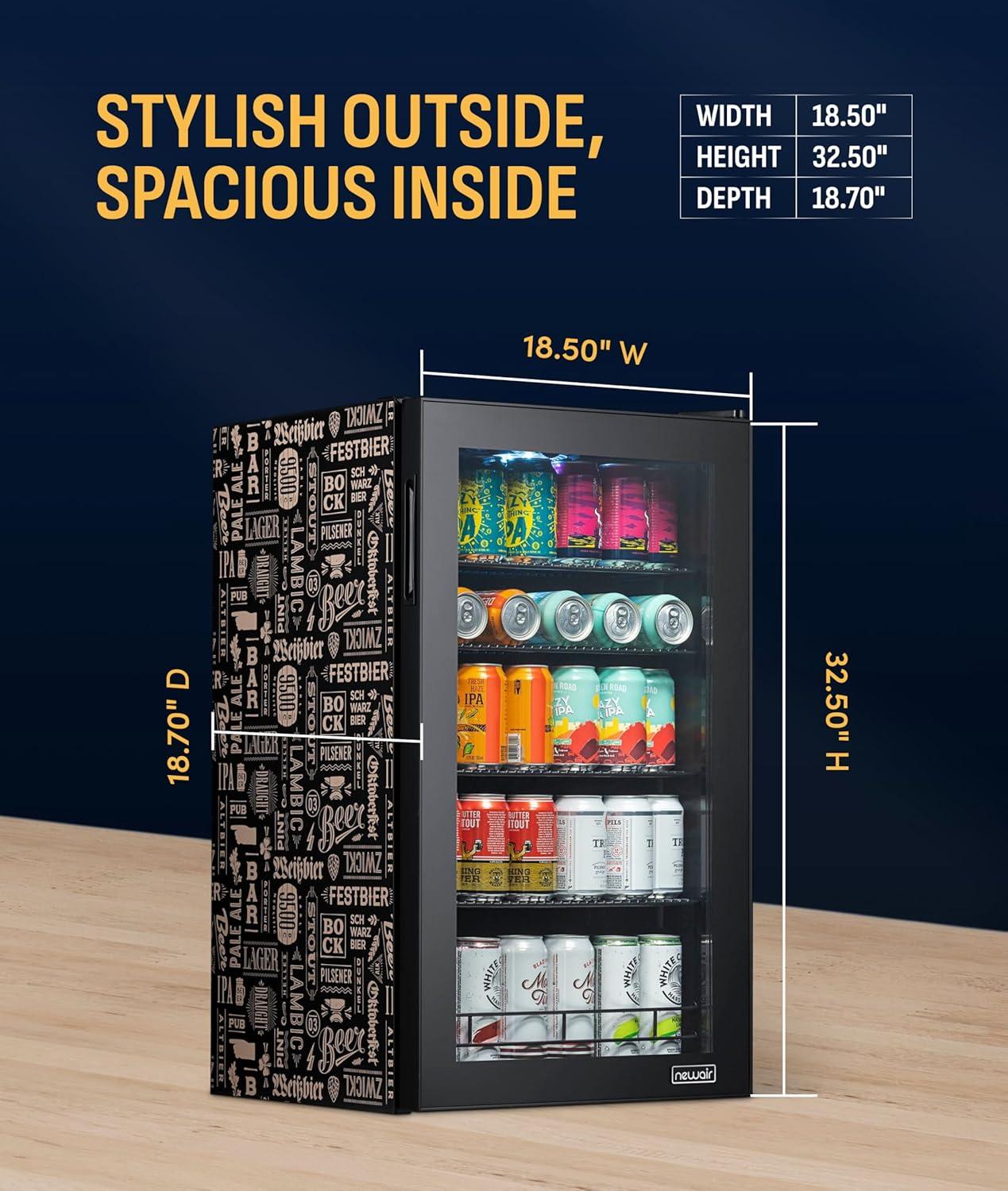 image:imageNewAir 125Can Beer Froster UltraCold Mini Fridge for Bedroom Gaming or Office 23F Beverage Cooler with Turbo amp Party Mode Black126 cans