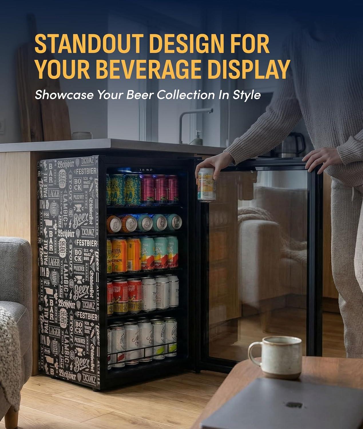 image:imageNewAir 125Can Beer Froster UltraCold Mini Fridge for Bedroom Gaming or Office 23F Beverage Cooler with Turbo amp Party Mode Black126 cans