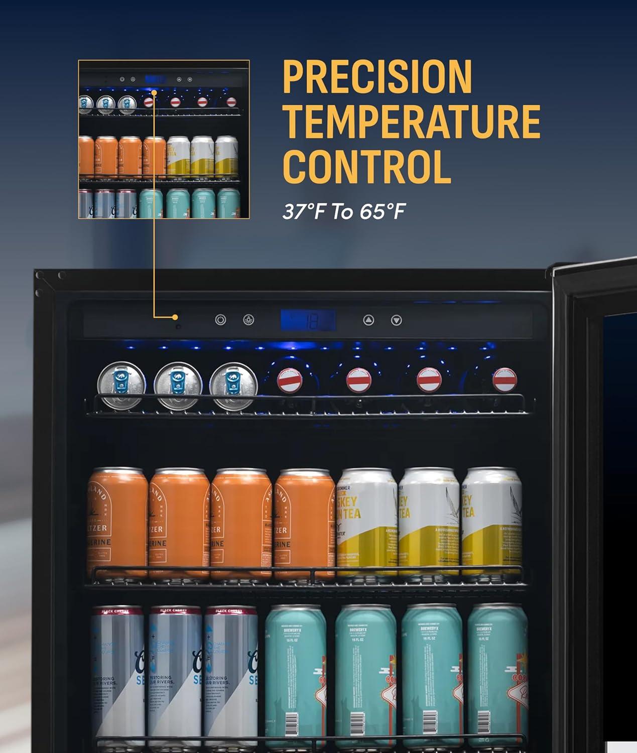 image:imageNewAir 125Can Beer Froster UltraCold Mini Fridge for Bedroom Gaming or Office 23F Beverage Cooler with Turbo amp Party Mode Black224 cans