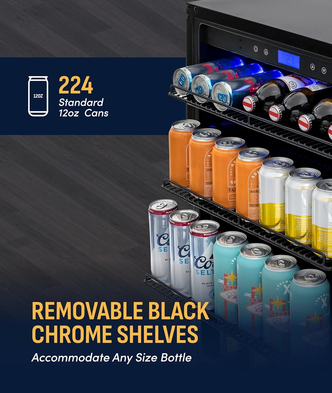 image:imageNewAir 125Can Beer Froster UltraCold Mini Fridge for Bedroom Gaming or Office 23F Beverage Cooler with Turbo amp Party Mode Black224 cans