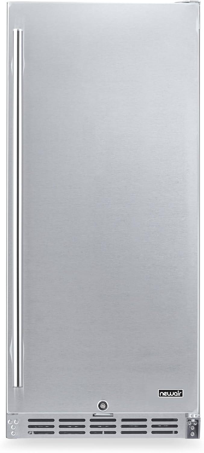image:imageNewAir 15 Outdoor Beverage Fridge Freestanding or BuiltIn Under counter Refrigerator for Outside Patio Weatherproof Outdoor Fridge for 90 Cans with Detachable Castors Stainless Steel