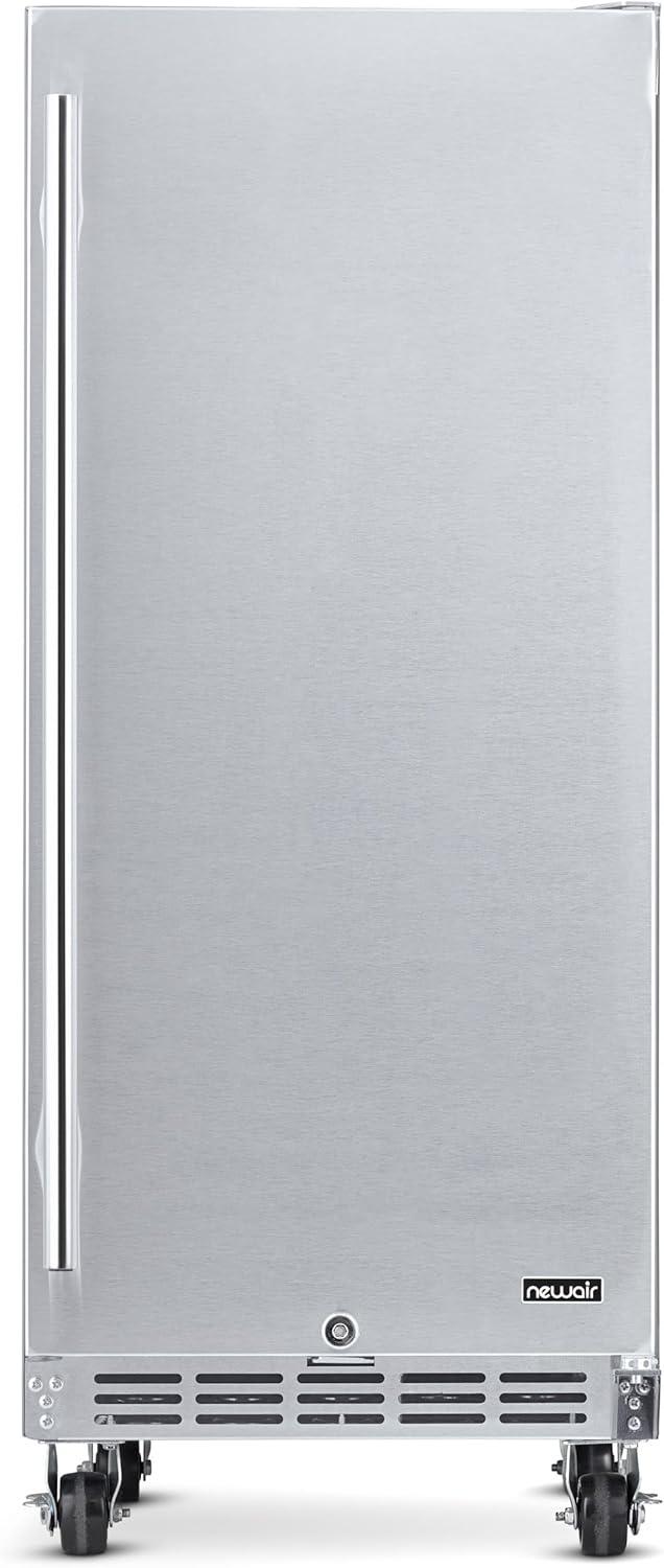 image:imageNewAir 15 Outdoor Beverage Fridge Freestanding or BuiltIn Under counter Refrigerator for Outside Patio Weatherproof Outdoor Fridge for 90 Cans with Detachable Castors Stainless Steel