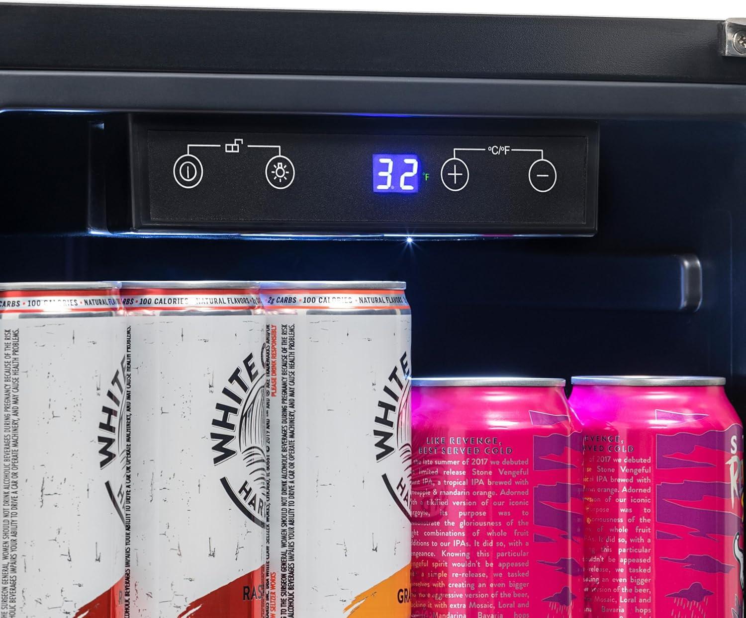 image:imageNewAir 15 Outdoor Beverage Fridge Freestanding or BuiltIn Under counter Refrigerator for Outside Patio Weatherproof Outdoor Fridge for 90 Cans with Detachable Castors Stainless Steel
