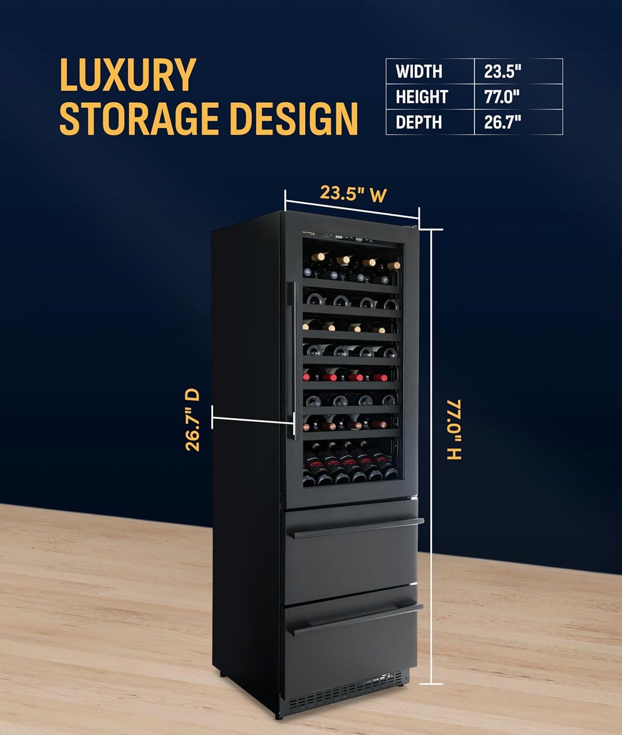 image:imageNewAir 24 Single Zone Beverage amp Wine Fridge Beverage amp Wine Refrigerator for 49 Bottles or 179 Cans Freestanding or BuiltIn Under Counter Mini Fridge for Beer Wine amp Soda Stainless Steel108 Bottles 175 Cans