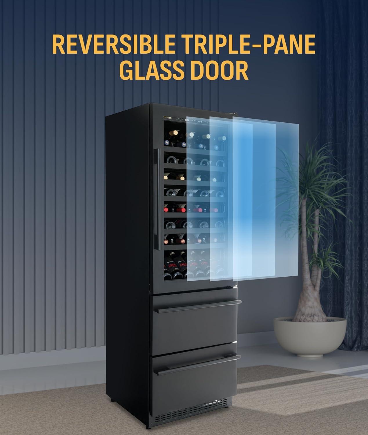 image:imageNewAir 24 Single Zone Beverage amp Wine Fridge Beverage amp Wine Refrigerator for 49 Bottles or 179 Cans Freestanding or BuiltIn Under Counter Mini Fridge for Beer Wine amp Soda Stainless Steel108 Bottles 175 Cans