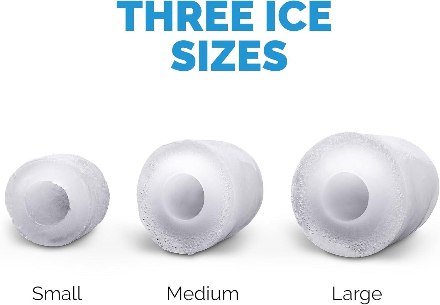 image:imageNewAir 28 lb Countertop Ice Maker Portable Bullet Ice Machine Fresh Ice in 10 Minutes 3 Ice Sizes Compact Stainless Steel with Scoop amp Basket