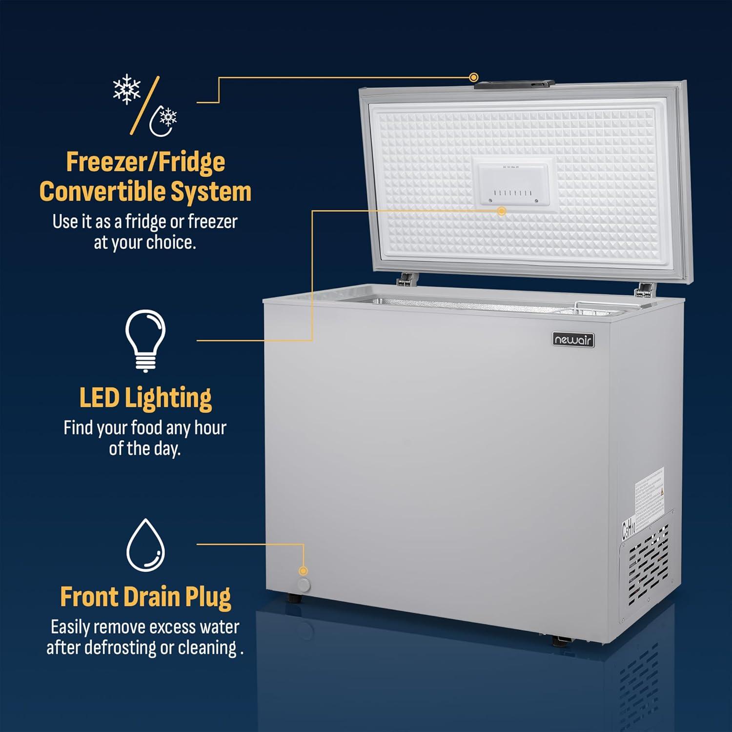 image:imageNewair 67 Cu Ft Chest Freezer with Removable Basket Quiet Deep Freezer Digital Temperature Control Top Open Door Alarm Fast Freeze Mode Compact Freezer Garage Storage Cool GrayCool Gray