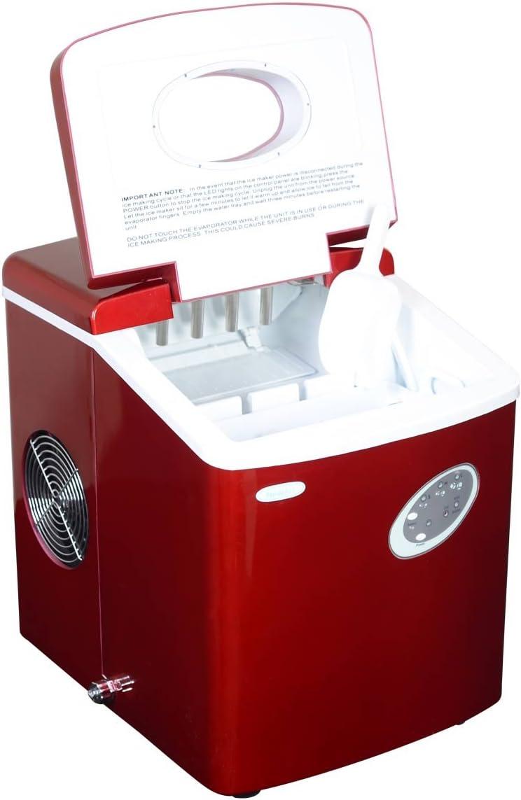 image:imageNewair Bullet Ice Machine 28 lbsDay Countertop Ice Maker BPA Free Portable Ice Maker Machine 3 Size Ice Cube Maker Ideal for Home Office Kitchen or Bar Red