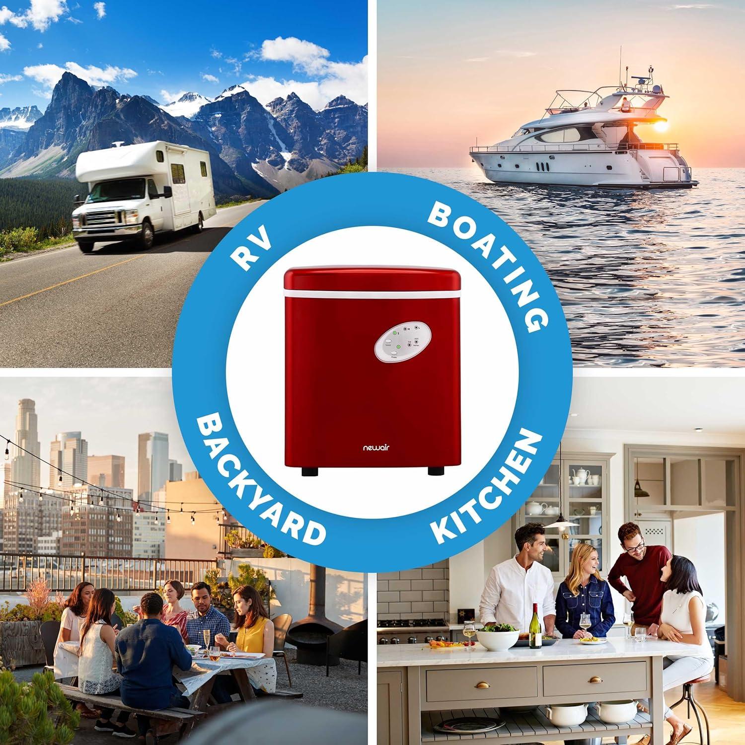 image:imageNewair Bullet Ice Machine 28 lbsDay Countertop Ice Maker BPA Free Portable Ice Maker Machine 3 Size Ice Cube Maker Ideal for Home Office Kitchen or Bar Red