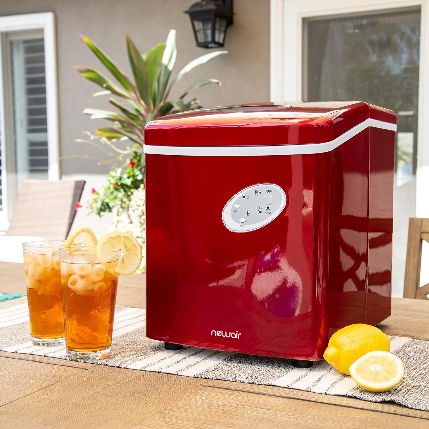 image:imageNewair Bullet Ice Machine 28 lbsDay Countertop Ice Maker BPA Free Portable Ice Maker Machine 3 Size Ice Cube Maker Ideal for Home Office Kitchen or Bar Red
