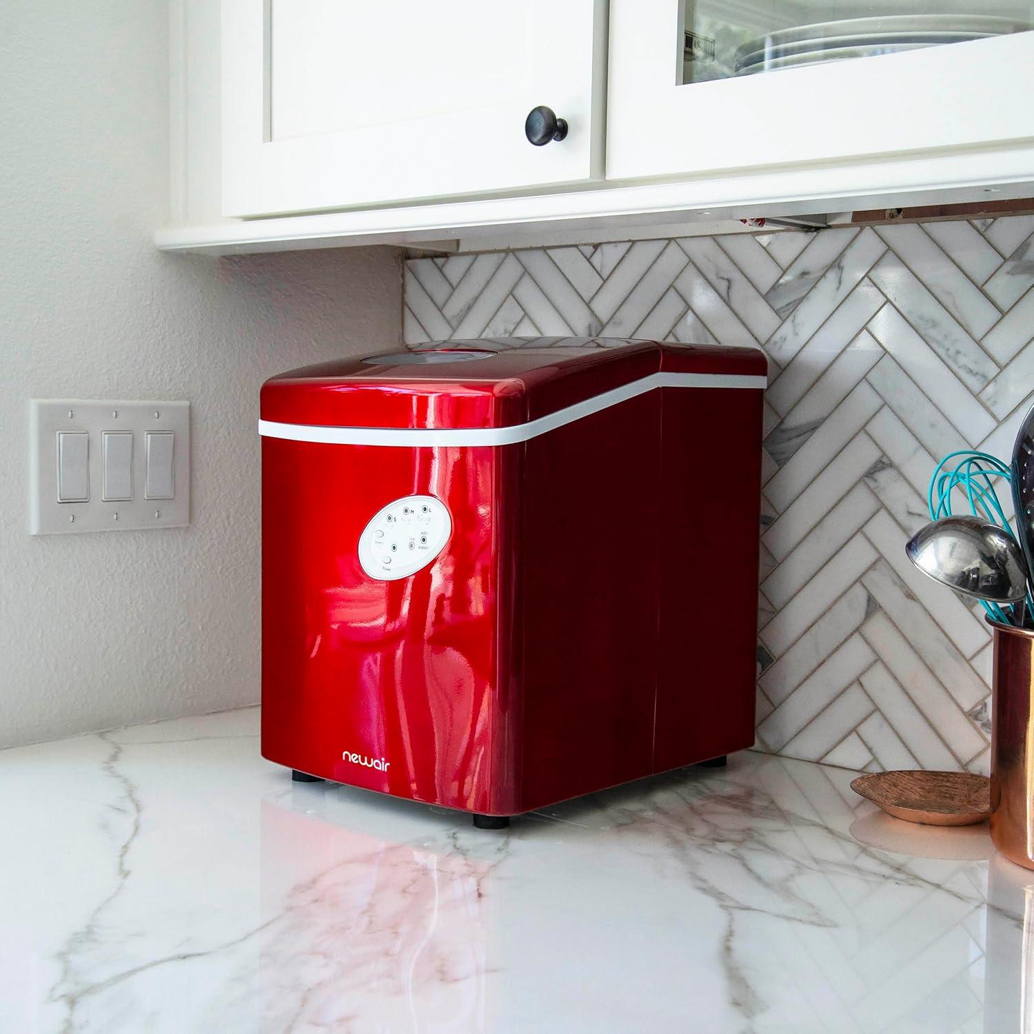 image:imageNewair Bullet Ice Machine 28 lbsDay Countertop Ice Maker BPA Free Portable Ice Maker Machine 3 Size Ice Cube Maker Ideal for Home Office Kitchen or Bar Red