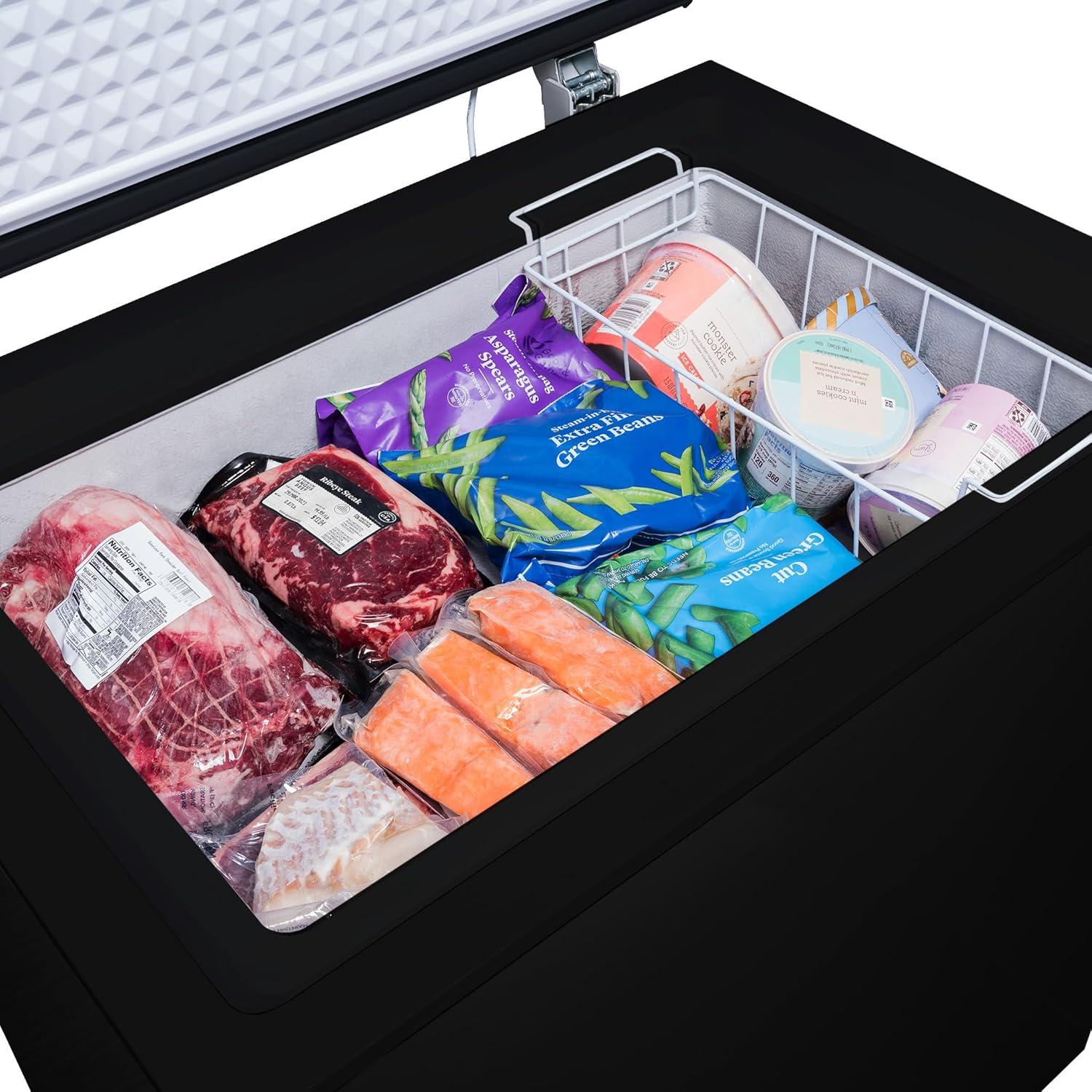 image:imageNewair Mini Deep Freezer Chest 5 Cu Ft GarageReady Chest Freezer with Digital Temperature Control Fast Freeze Mode and LED Light Black BlackBlack