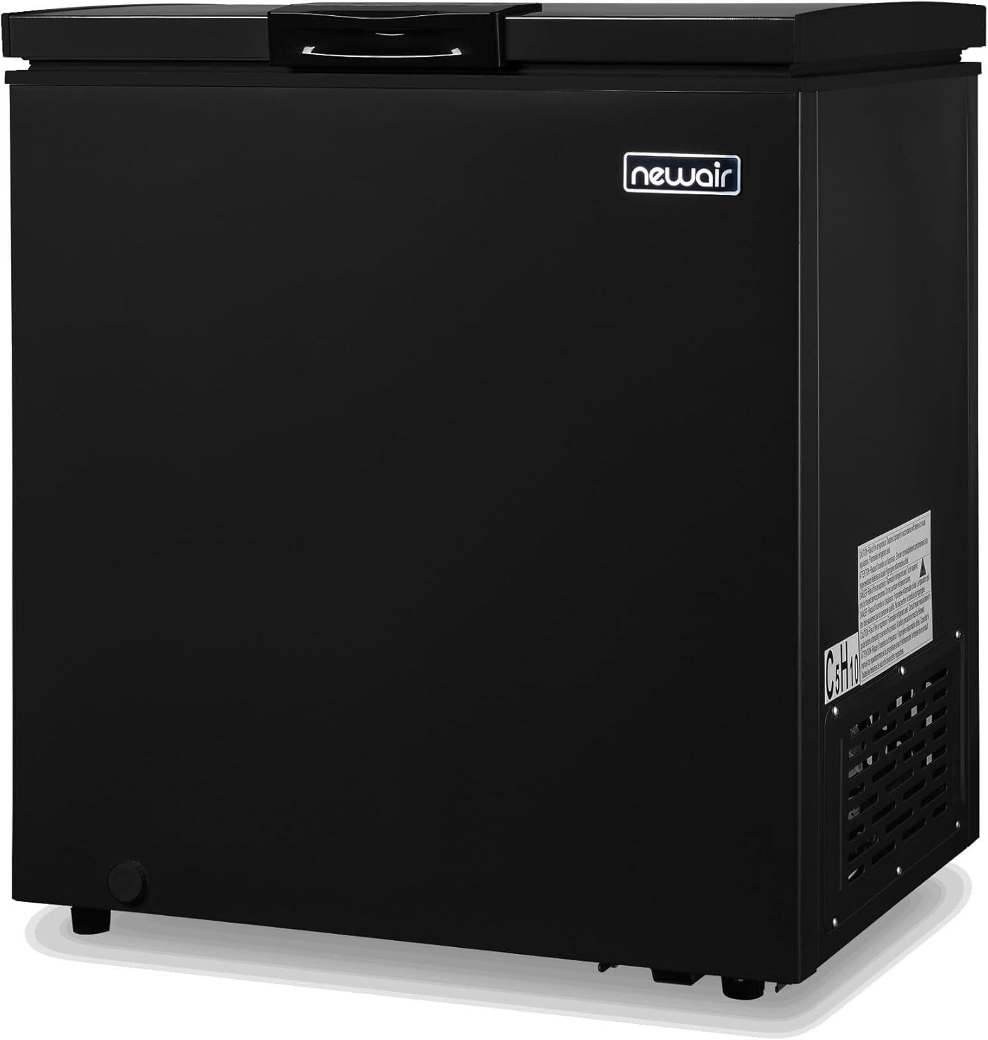image:imageNewair Mini Deep Freezer Chest 5 Cu Ft GarageReady Chest Freezer with Digital Temperature Control Fast Freeze Mode and LED Light Black BlackBlack