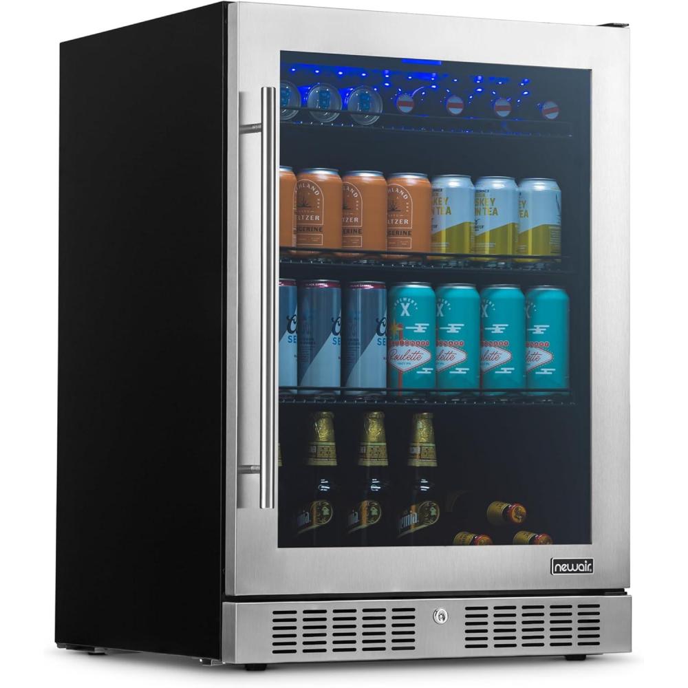 image:imageNewAir 125Can Beer Froster UltraCold Mini Fridge for Bedroom Gaming or Office 23F Beverage Cooler with Turbo amp Party Mode Black224 cans