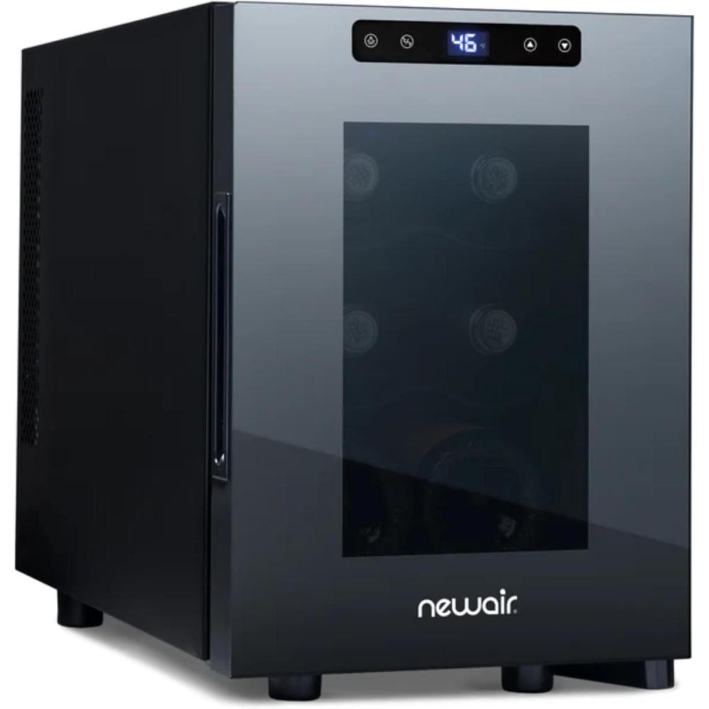 image:imageNewAir ShadowT Series 8 Bottle Thermoelectric Wine Fridge Countertop Wine Refrigerator Mirrored Compact Wine Cellar TripleLayer Glass Door Cooler VibrationFree amp UltraQuiet Cooling6 bottles