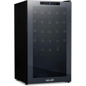 image:imageNewAir 20 Wine Fridge for 51 Bottles  BuiltIn or Freestanding Wine Cooler Refrigerator with Glass Door  Mirrored DoublePane Design Compressor Cooling amp Adjustable Shelves  Black34 Bottle