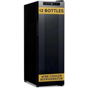 image:imageNewAir ShadowT Series 8 Bottle Thermoelectric Wine Fridge Countertop Wine Refrigerator Mirrored Compact Wine Cellar TripleLayer Glass Door Cooler VibrationFree amp UltraQuiet Cooling12 Bottle