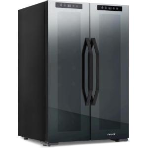 image:imageNewAir 20 Dual Zone Beverage Refrigerator amp Wine Cooler for 12 Bottles amp 39 Cans  Freestanding or BuiltIn Under Counter Mini Fridge for Beer Wine and Soda  Black12 Bottle  39 Can