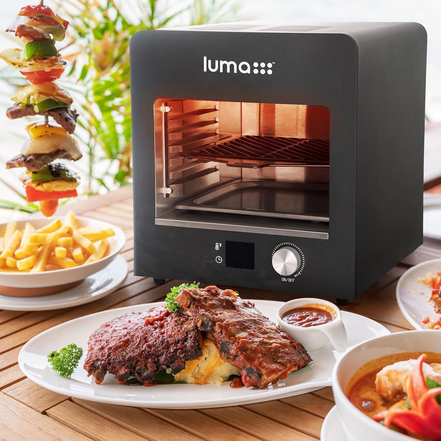 image:imageLuma by Newair Electric Grill for Steaks 1450F Infrared Indoor Smoker with CoolTouch Exterior Portable Countertop BBQ Grill for Kitchen or Patio