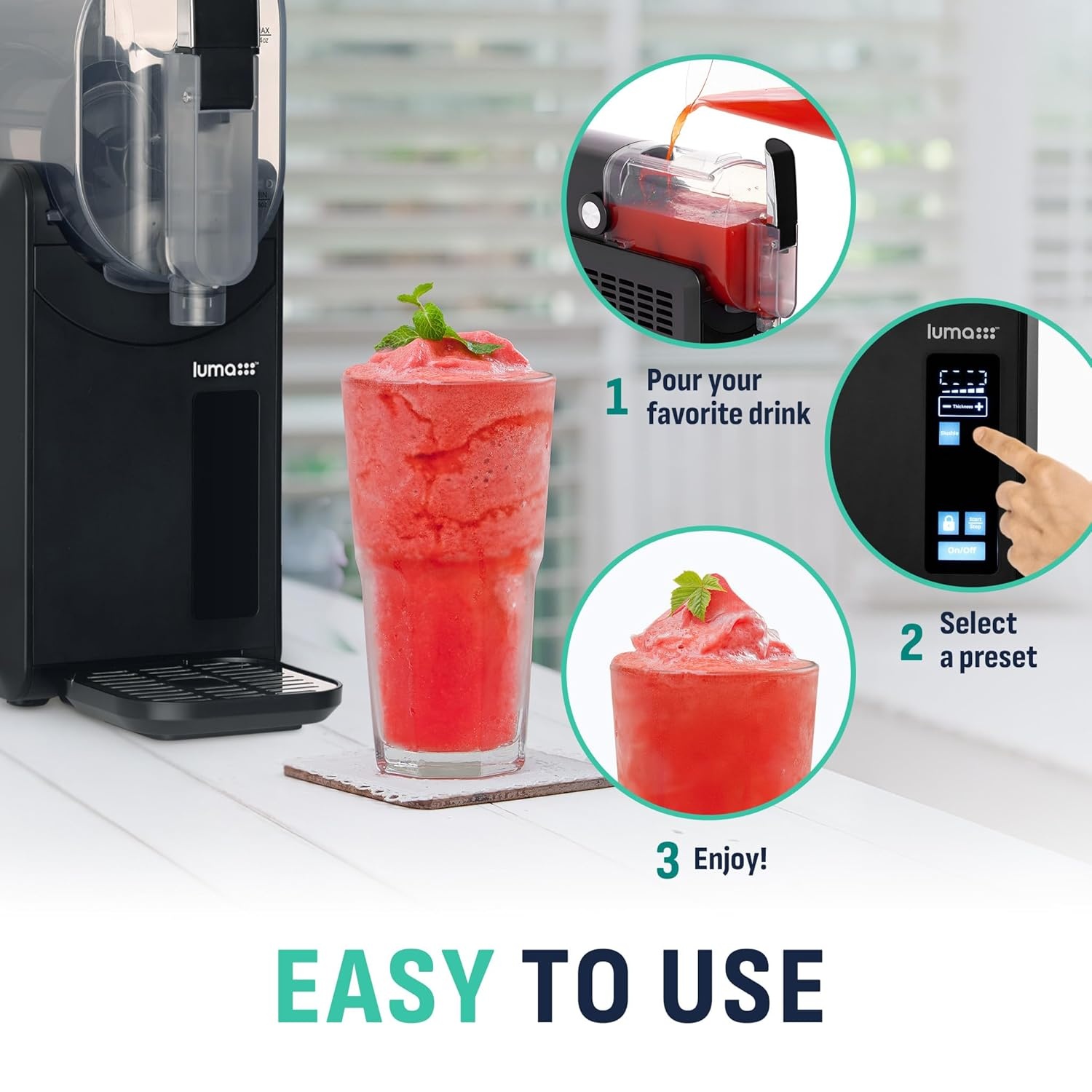 image:imageLuma by Newair Slushie Machine for Home 88 Oz Frozen Drink Maker No Ice Needed Dishwasher Safe Slushie Maker for Margaritas Slushies amp FrappsBlack