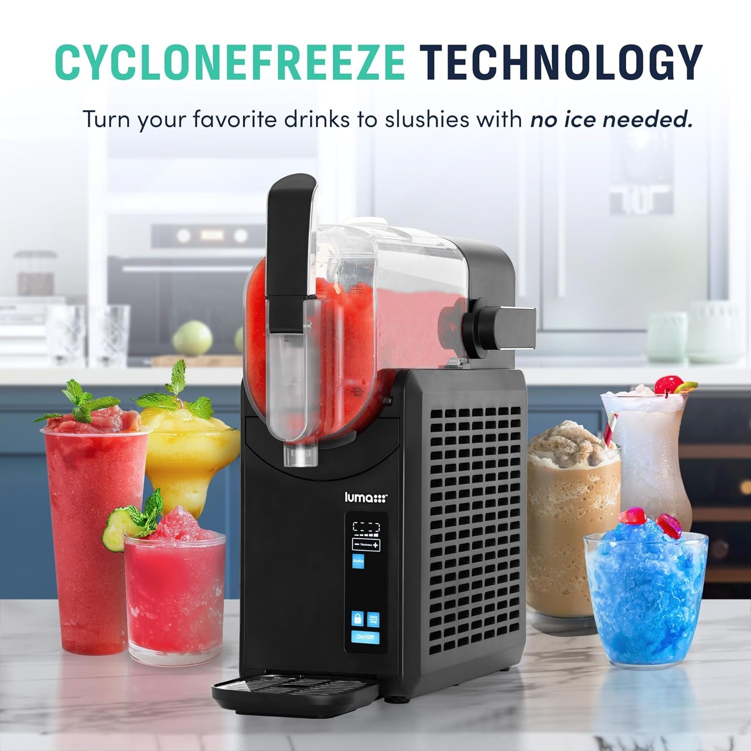 image:imageLuma by Newair Slushie Machine for Home 88 Oz Frozen Drink Maker No Ice Needed Dishwasher Safe Slushie Maker for Margaritas Slushies amp FrappsBlack