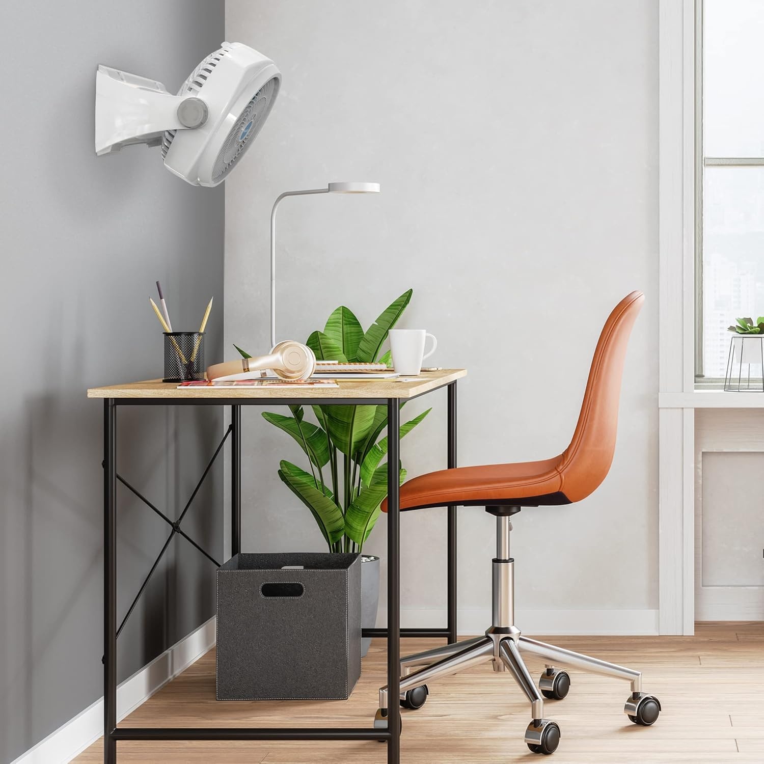 image:imageNewAir 12inch Powerful Air Circulator Portable Fan in White Wall Mountable 360 Pivot Up to 40 ft of High Air Flow at 1010 CFM Small Table Desk Fan Home Office Bedroom White Noise12 Floor Wall Mounted