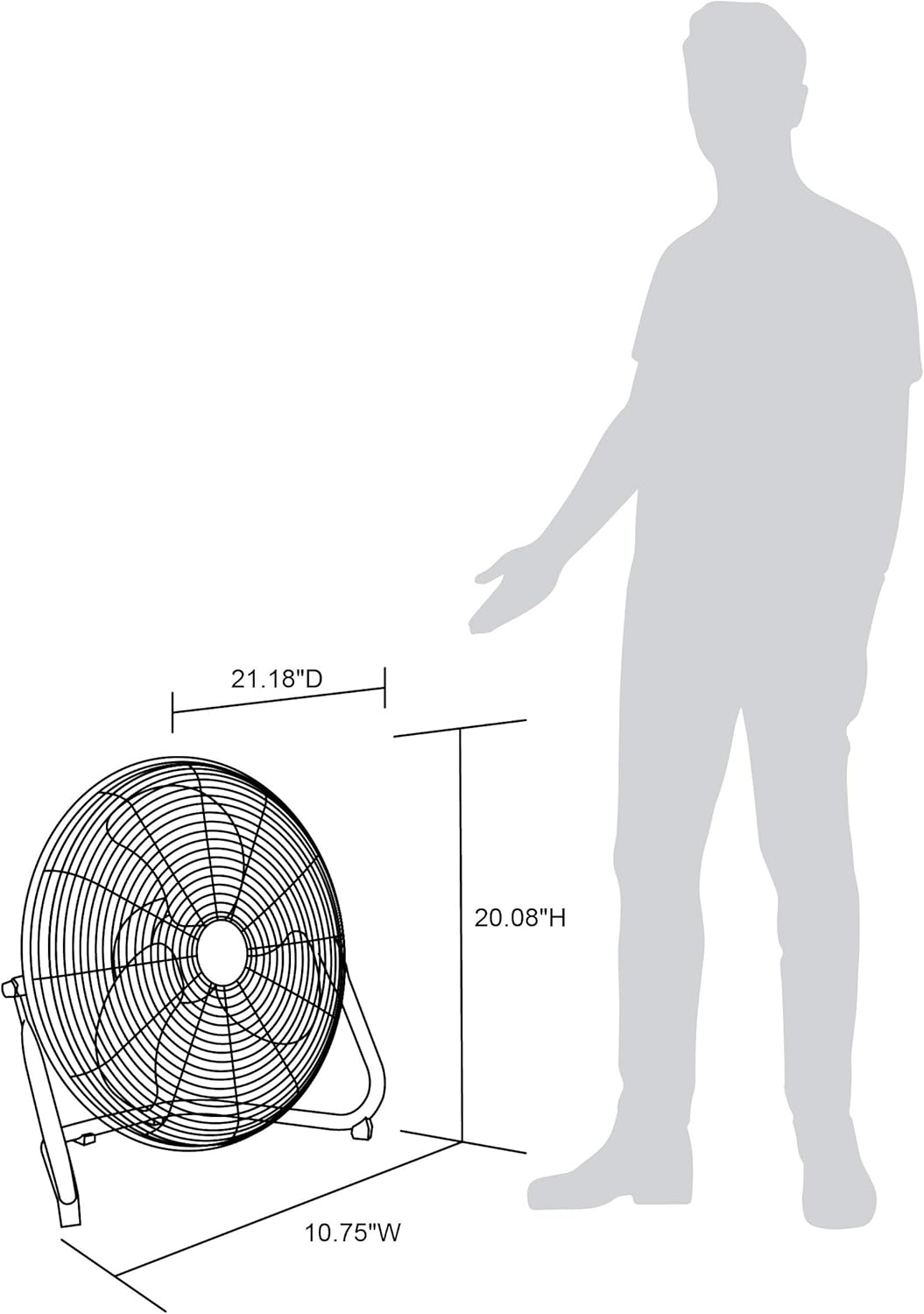 image:imageNewAir 18 High Velocity Floor Fan Industrial Grade with 3000 CFM Airflow 3 Speeds and HeavyDuty Metal Blades Fan for Bedroom Garage Gym amp Home Use