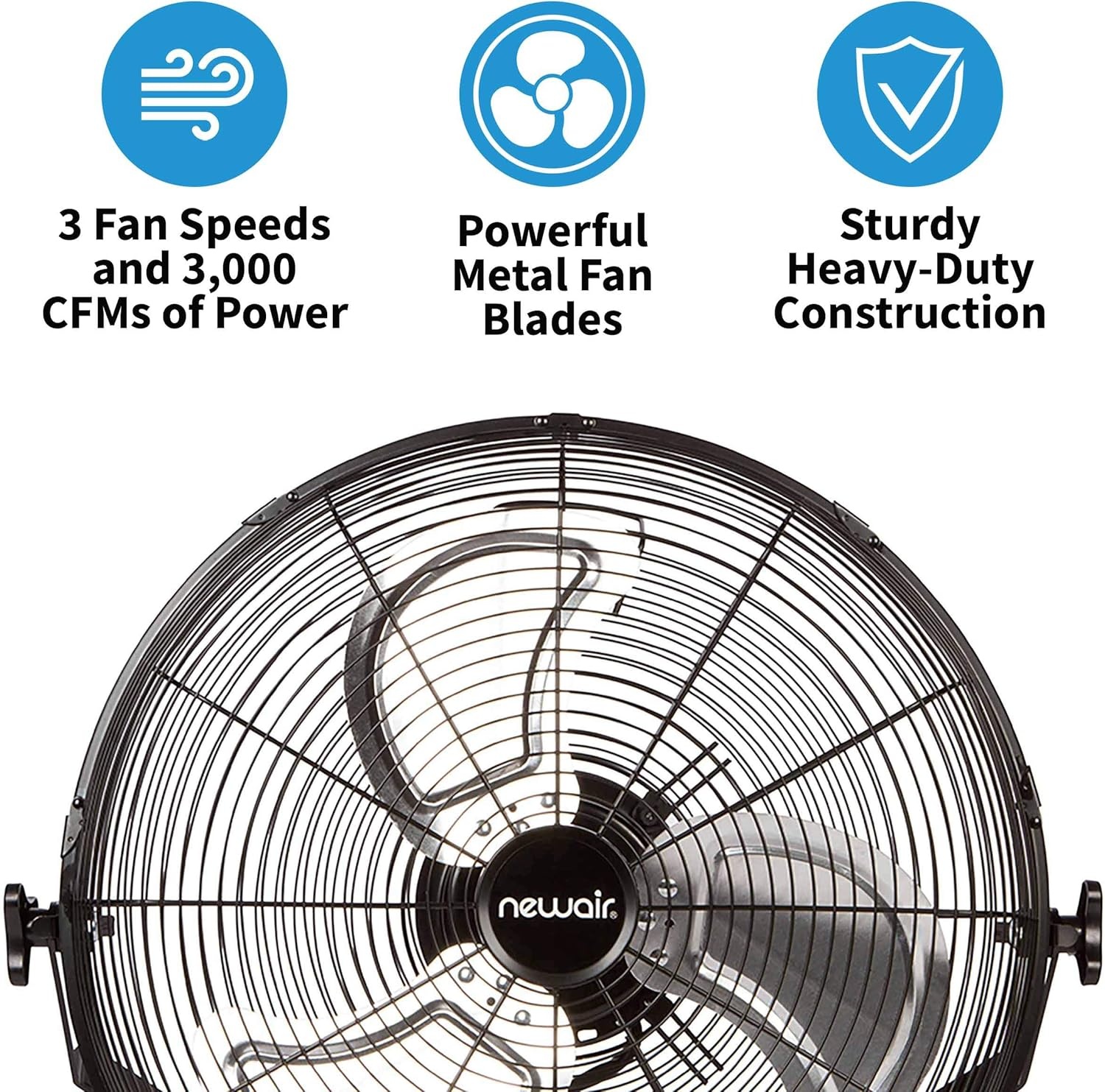image:imageNewAir 18 High Velocity Floor Fan Industrial Grade with 3000 CFM Airflow 3 Speeds and HeavyDuty Metal Blades Fan for Bedroom Garage Gym amp Home Use