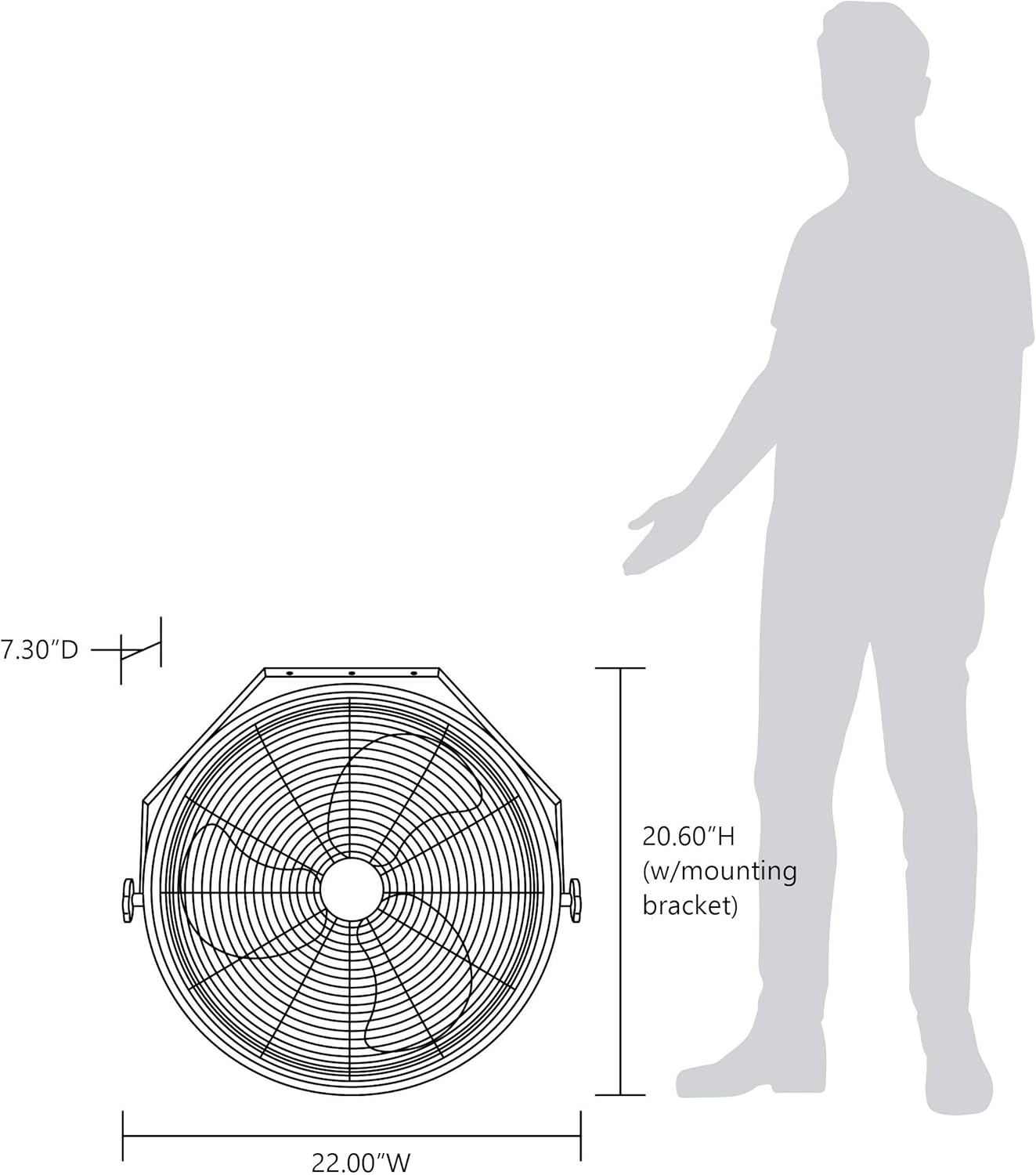 image:imageNewAir 18 High Velocity Wall Mounted Fan Industrial Grade with 3000 CFM Airflow 3 Speeds and HeavyDuty Metal Blades Fan for Bedroom Garage Gym amp Home Use