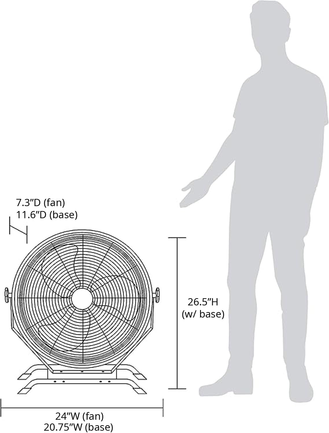 image:imageNewAir 20 High Velocity Outdoor Fan Heavy Duty Waterproof 2in1 Floor Stand or Wall Mount Fan Adjustable Tilt and 3 Speeds up to 4650 CFM Wall Fan or Garage Fan for Indoor Patio Gym or Porch