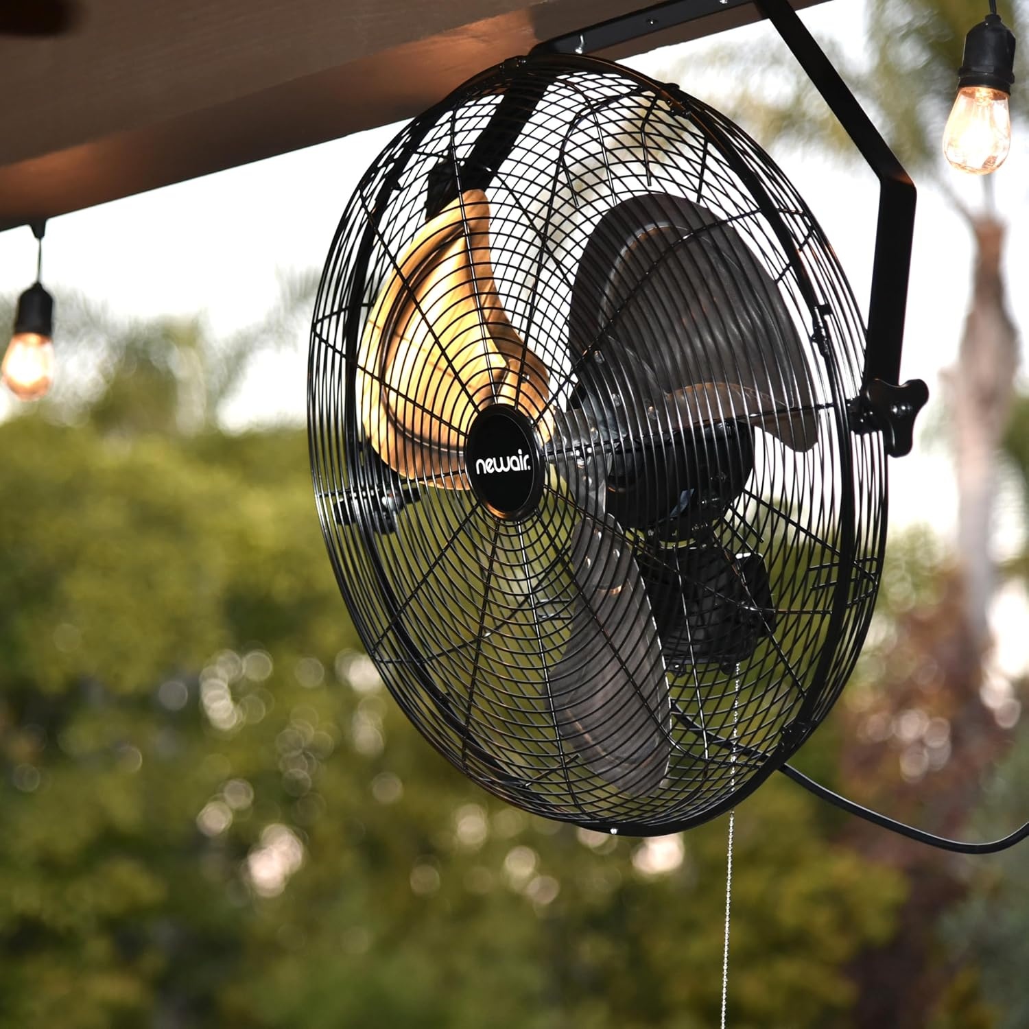 image:imageNewAir 20 High Velocity Wall Mount Fan Heavy Duty Waterproof Outdoor Fan Adjustable Tilt and 3 Speeds up to 4650 CFM Pull Chain Switch Wall Fan or Garage Fan for Indoor Patio Gym or Porch