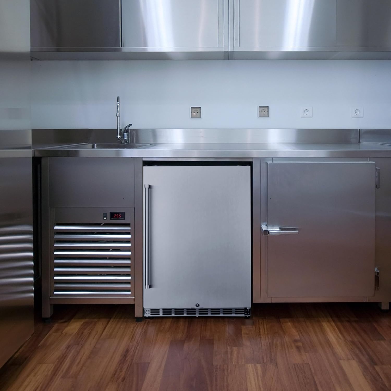 image:imageNewAir 24 Commercial Builtin or Under Counter Refrigerator 53 Cu Ft Weatherproof Outdoor Fridge for Patio Indoor amp Commercial Use Stainless Steel