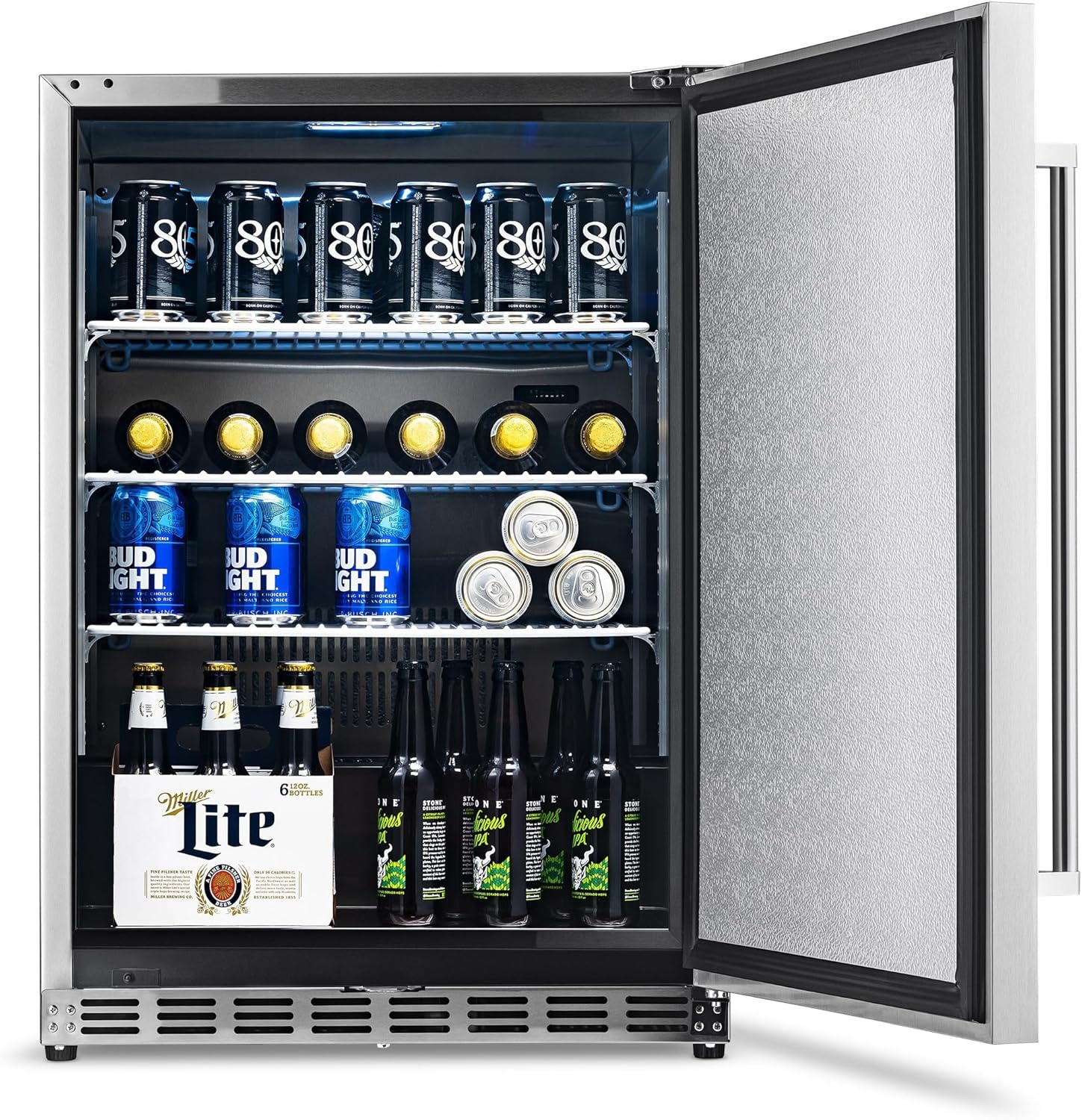 image:imageNewAir 24 Commercial Builtin or Under Counter Refrigerator 53 Cu Ft Weatherproof Outdoor Fridge for Patio Indoor amp Commercial Use Stainless Steel