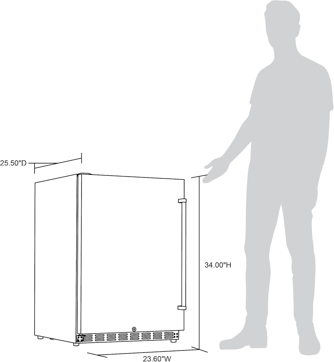 image:imageNewAir 24 Commercial Builtin or Under Counter Refrigerator 53 Cu Ft Weatherproof Outdoor Fridge for Patio Indoor amp Commercial Use Stainless Steel