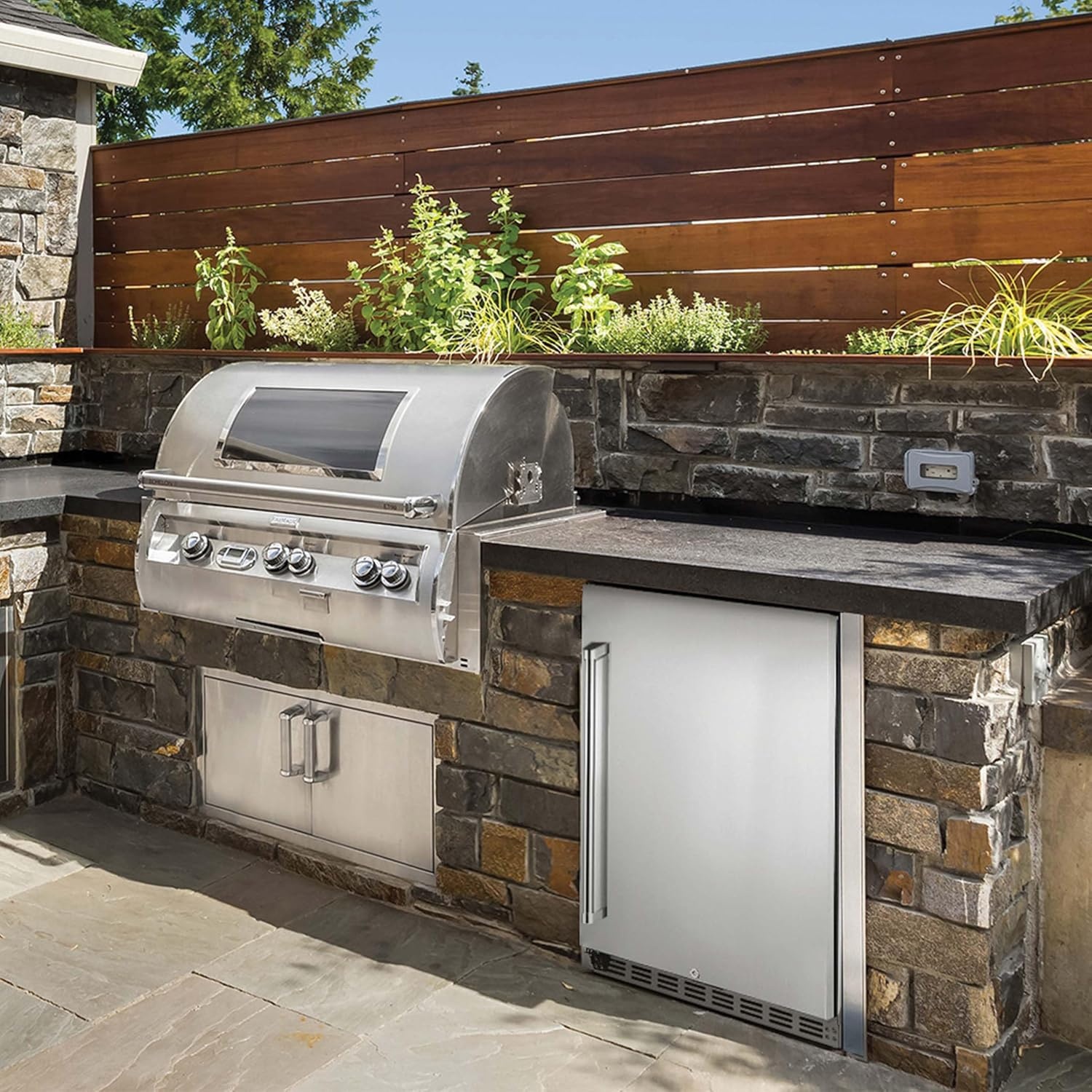 image:imageNewAir 24 Commercial Builtin or Under Counter Refrigerator 53 Cu Ft Weatherproof Outdoor Fridge for Patio Indoor amp Commercial Use Stainless Steel
