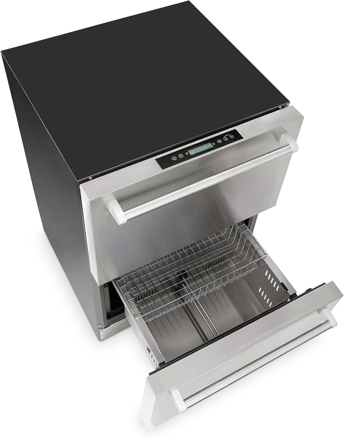 image:imageNewAir 24 Dual Zone Outdoor Beverage Fridge and Freezer Freestanding or BuiltIn Under counter Refrigerator for Outside Patio Dual Drawers that Refrigerate and Freeze Stainless Steel