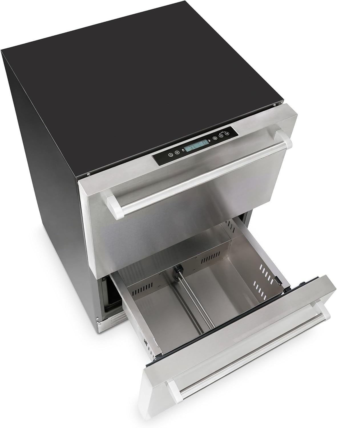 image:imageNewAir 24 Dual Zone Outdoor Beverage Fridge and Freezer Freestanding or BuiltIn Under counter Refrigerator for Outside Patio Dual Drawers that Refrigerate and Freeze Stainless Steel