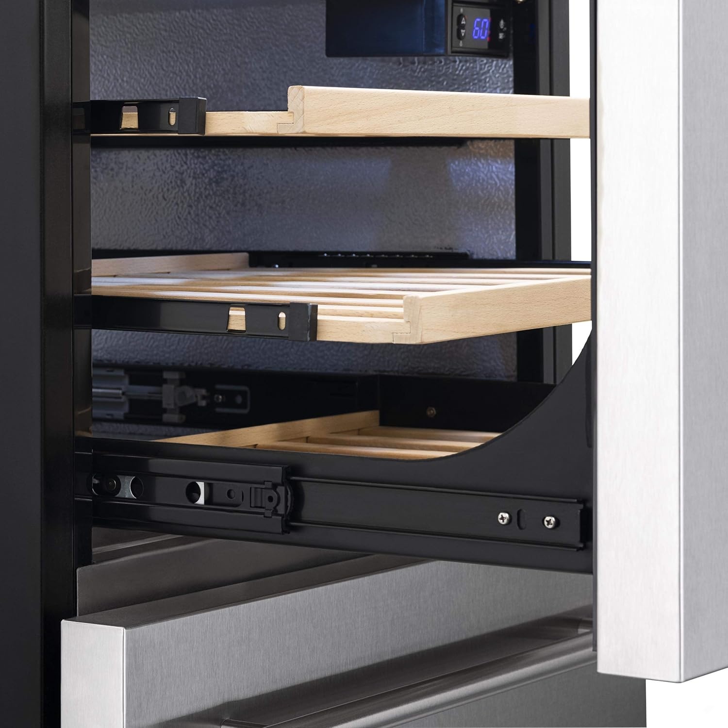 image:imageNewAir 24 Dual Zone Outdoor Wine amp Beverage Fridge Freestanding or BuiltIn Under counter Refrigerator for Outside Patio Dual Drawer for 20 Wine Bottles amp 80 Cans Stainless Steel