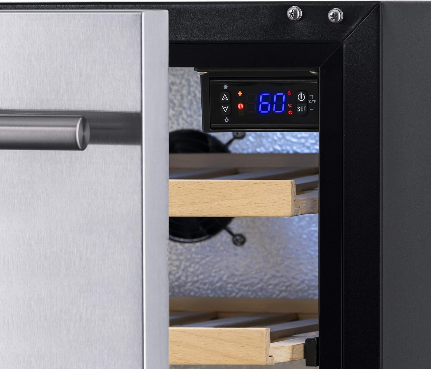 image:imageNewAir 24 Dual Zone Outdoor Wine amp Beverage Fridge Freestanding or BuiltIn Under counter Refrigerator for Outside Patio Dual Drawer for 20 Wine Bottles amp 80 Cans Stainless Steel