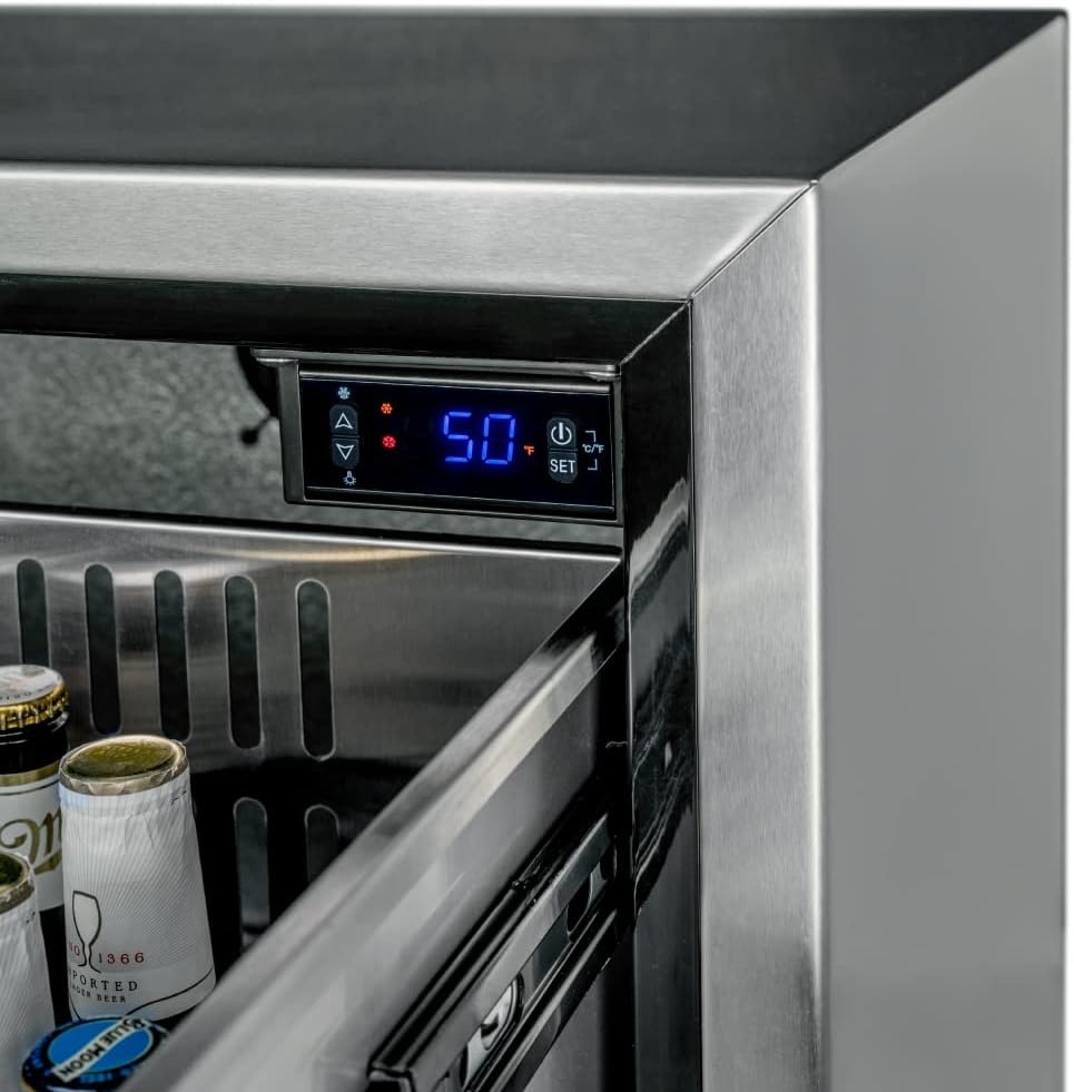 image:imageNewAir 24 Outdoor Beverage Refrigerator Dual Drawer Weatherproof Stainless Steel Fridge BuiltIn or Freestanding Outdoor Patio Fridge For Beer Wine Food NCR040SS00