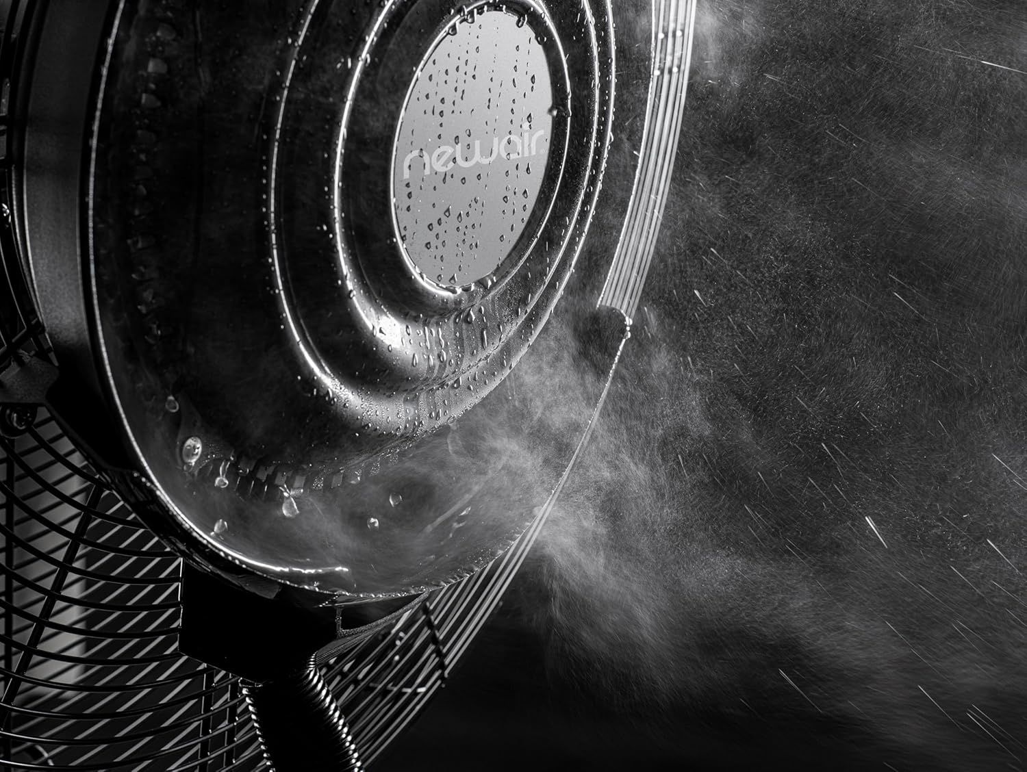 image:imageNewAir 24 Pedestal Misting Fan 7500 CFM Adjustable Mist Levels Water Tank 3 Fan Speeds Black Mister Fan Perfect for the Patio Back Yard or Outdoor Dining Space