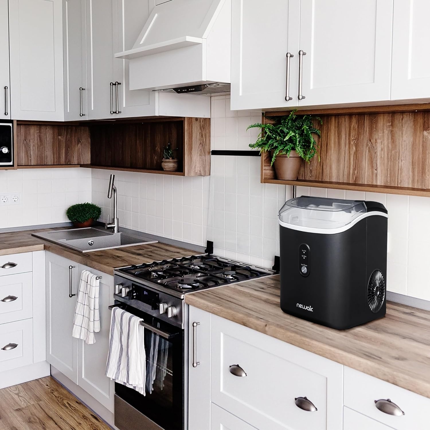 image:imageNewAir Nugget Ice Maker Countertop Portable Ice Machine 26 lbsDay Soft Chewable Nugget Ice in 10 Min Matte Black Compact Design