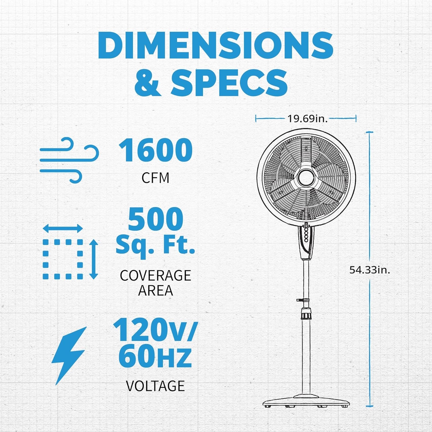 image:imageNewAir Outdoor Misting Pedestal Fan 1600 CFM Oscillating Patio Fan with Garden Hose Connection 3 Speeds and WideAngle Cooling for Decks amp Outdoor Spaces of up to 500 sq ft