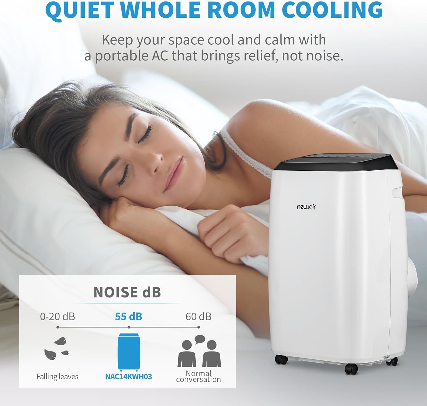 image:imageNewair 12000 BTU Portable Air Conditioner Modern AC Design with Easy Setup Window Venting Kit SelfEvaporative System Quiet Operation Dehumidifying Mode with Remote and Timer14 000 BTU