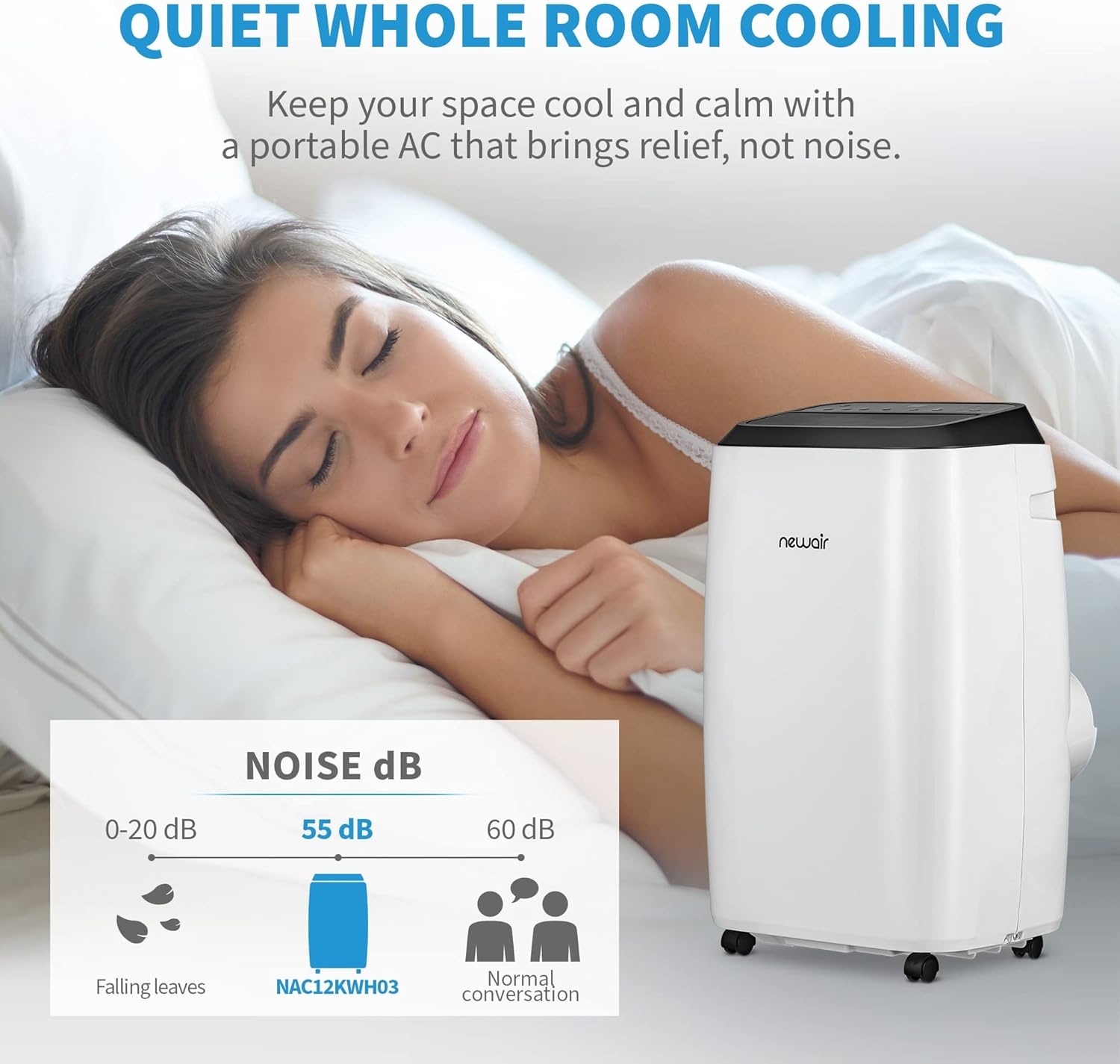 image:imageNewair 12000 BTU Portable Air Conditioner Modern AC Design with Easy Setup Window Venting Kit SelfEvaporative System Quiet Operation Dehumidifying Mode with Remote and Timer12 000 BTU