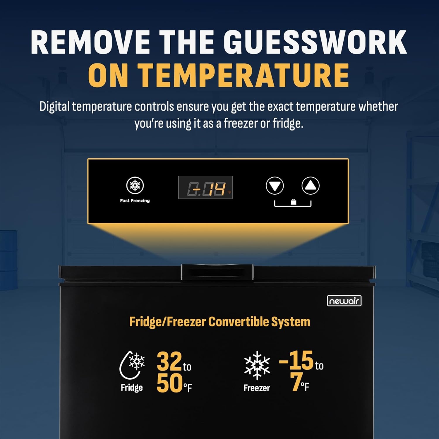 image:imageNewair 67 Cu Ft Chest Freezer with Removable Basket Quiet Deep Freezer Digital Temperature Control Top Open Door Alarm Fast Freeze Mode Compact Freezer Garage Storage Cool GrayMatte Black